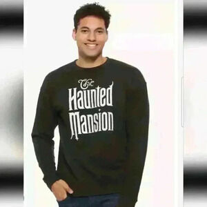 Funko Mens Black And White Disney The Haunted Mansion Long Sleeve Crewneck S